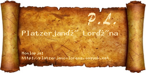 Platzerjanó Loréna névjegykártya